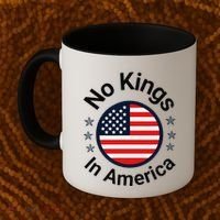 Funny No Kings In America Flag Protest Save Democracy Coffee Mug thumb 2