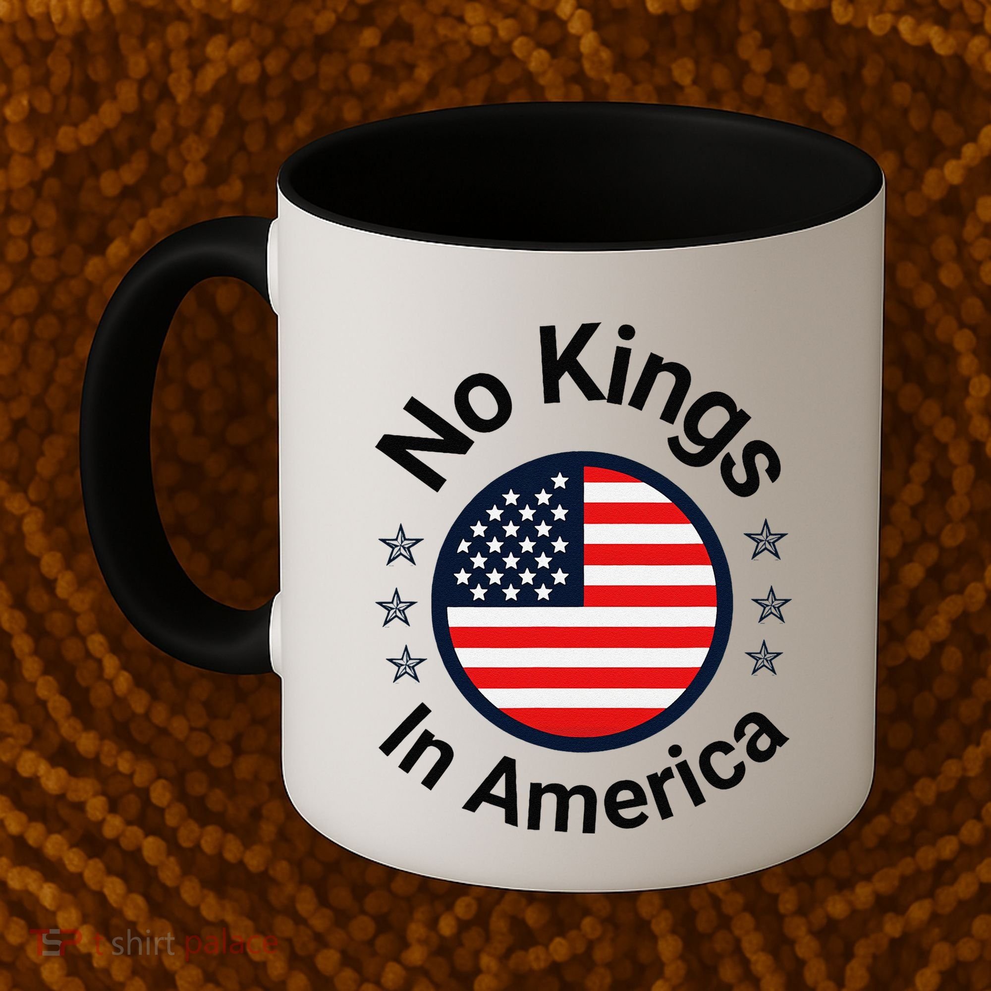 Funny No Kings In America Flag Protest Save Democracy Coffee Mug