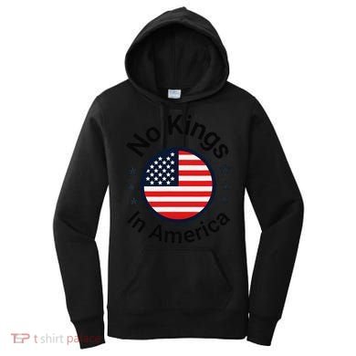 Funny No Kings In America Flag Protest Save Democracy Women's Hoodie