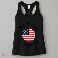 Funny No Kings In America Flag Protest Save Democracy Women's Tank Top thumb 3