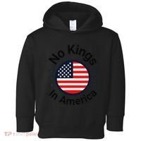 Funny No Kings In America Flag Protest Save Democracy Toddler Hoodie thumb 0