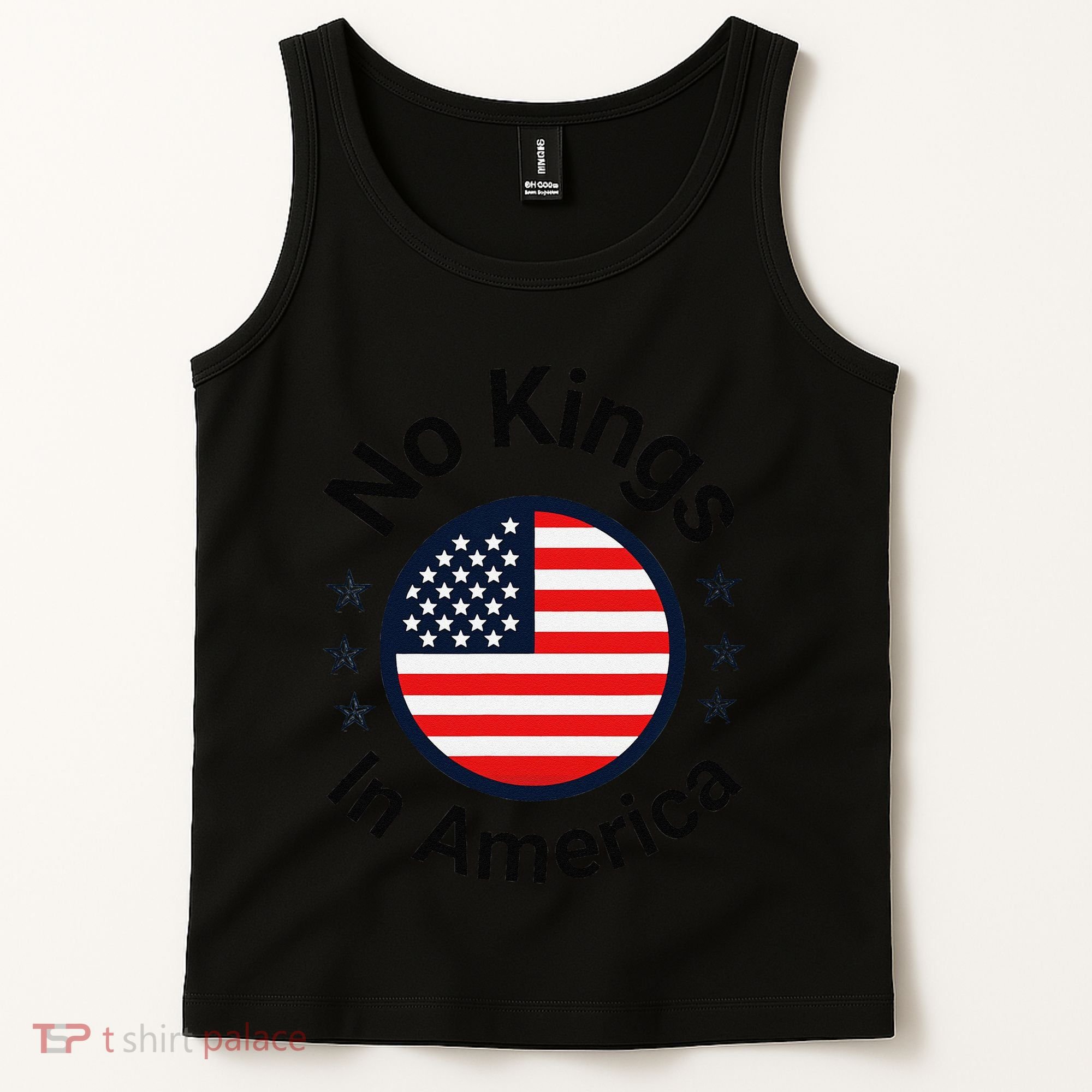Funny No Kings In America Flag Protest Save Democracy Tank Top