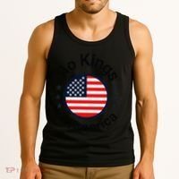 Funny No Kings In America Flag Protest Save Democracy Tank Top thumb 3