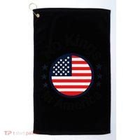 Funny No Kings In America Flag Protest Save Democracy Golf Towel thumb 0