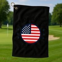 Funny No Kings In America Flag Protest Save Democracy Golf Towel thumb 1