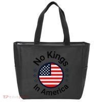 Funny No Kings In America Flag Protest Save Democracy Tote Bag thumb 0