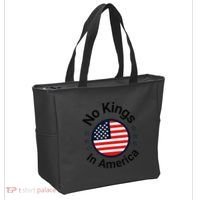 Funny No Kings In America Flag Protest Save Democracy Tote Bag thumb 2