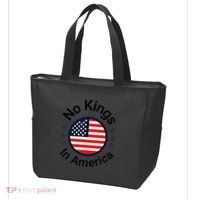 Funny No Kings In America Flag Protest Save Democracy Tote Bag thumb 3