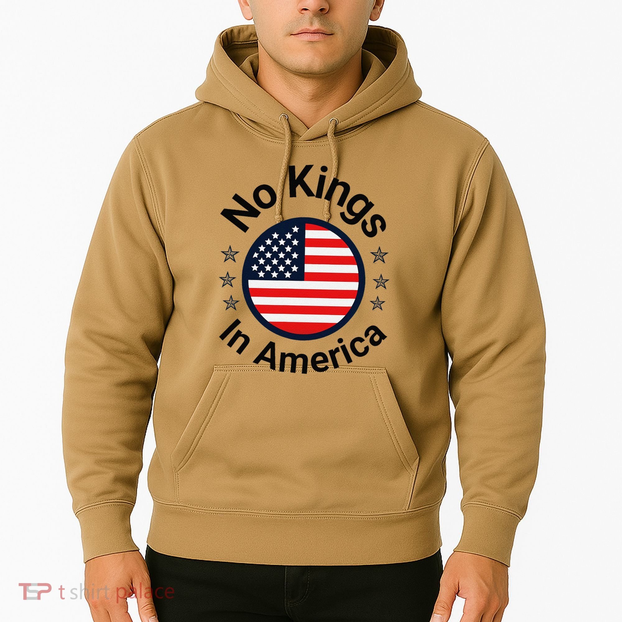 Funny No Kings In America Flag Protest Save Democracy Hoodie