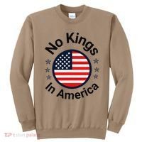 Funny No Kings In America Flag Protest Save Democracy Sweatshirt thumb 0
