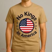 Funny No Kings In America Flag Protest Save Democracy T-Shirt thumb 3