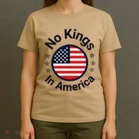 Funny No Kings In America Flag Protest Save Democracy T-Shirt thumb 4