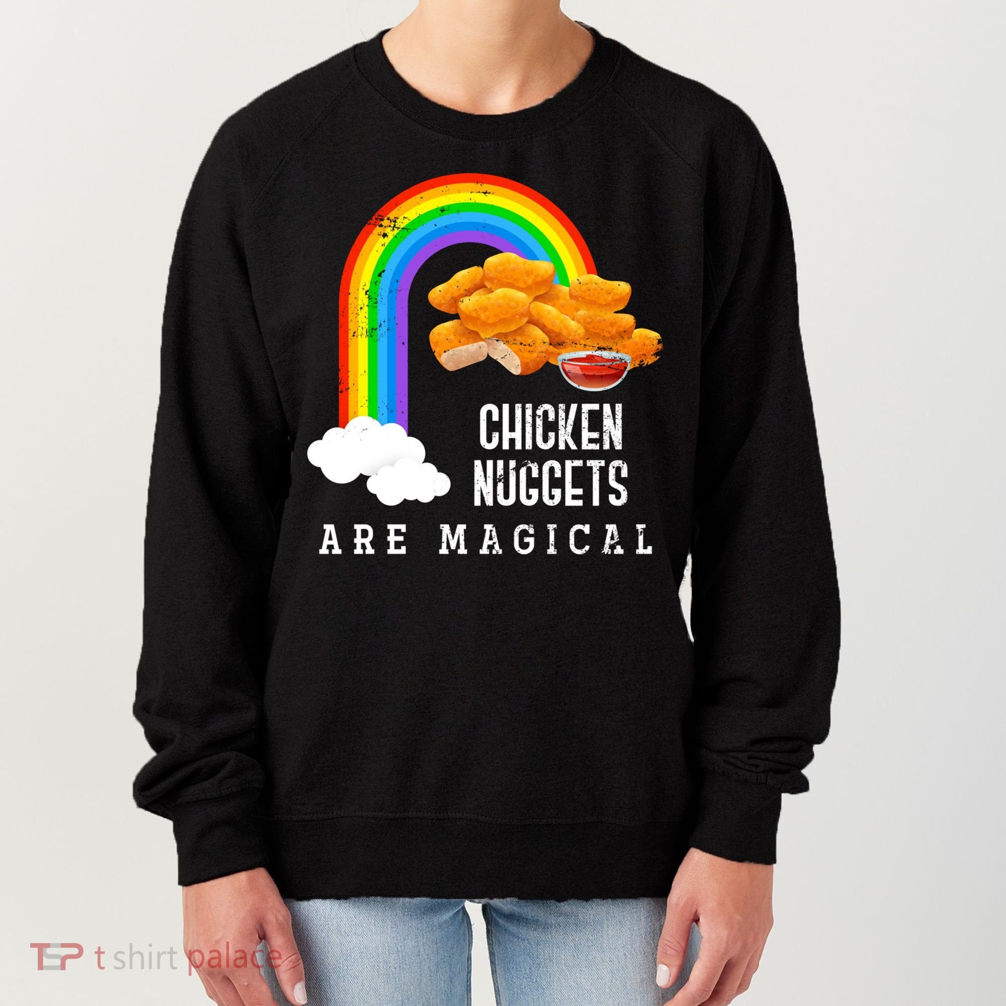 Funny Nuggets Lover Rainbow Gift Fast Food Chicken Nugget Gift Women's Sweatshirt