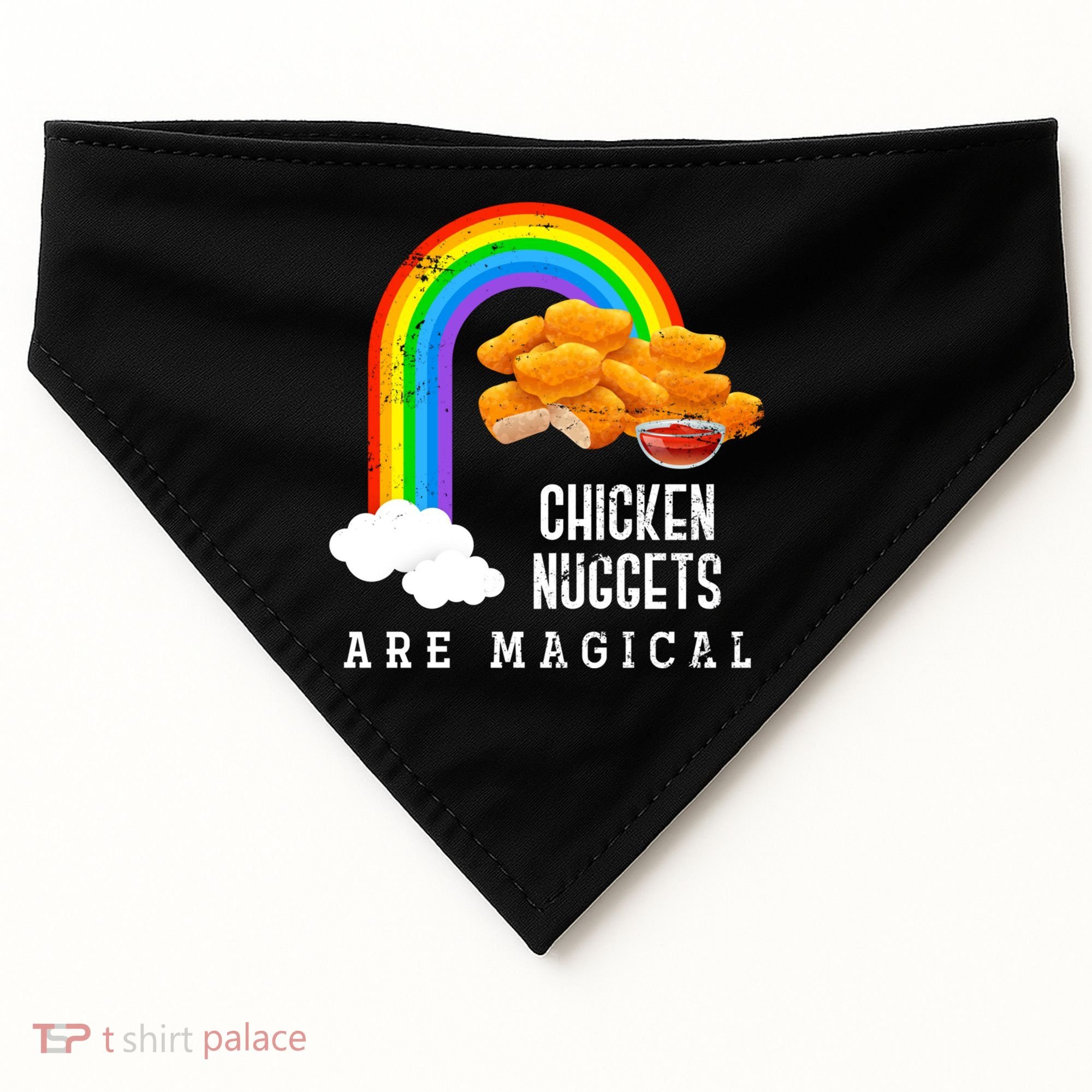 Funny Nuggets Lover Rainbow Gift Fast Food Chicken Nugget Gift USA-Made Doggie Bandana