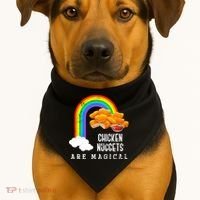 Funny Nuggets Lover Rainbow Gift Fast Food Chicken Nugget Gift USA-Made Doggie Bandana thumb 1