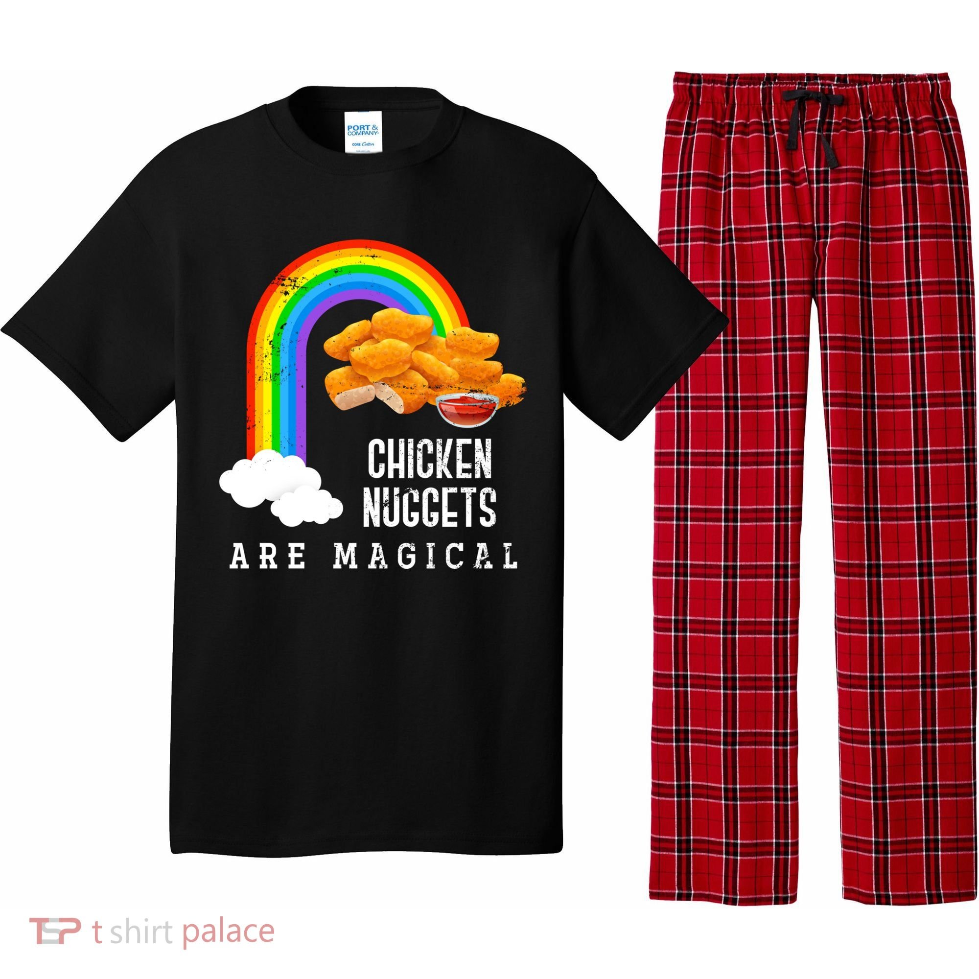 Funny Nuggets Lover Rainbow Gift Fast Food Chicken Nugget Gift Pajama Set