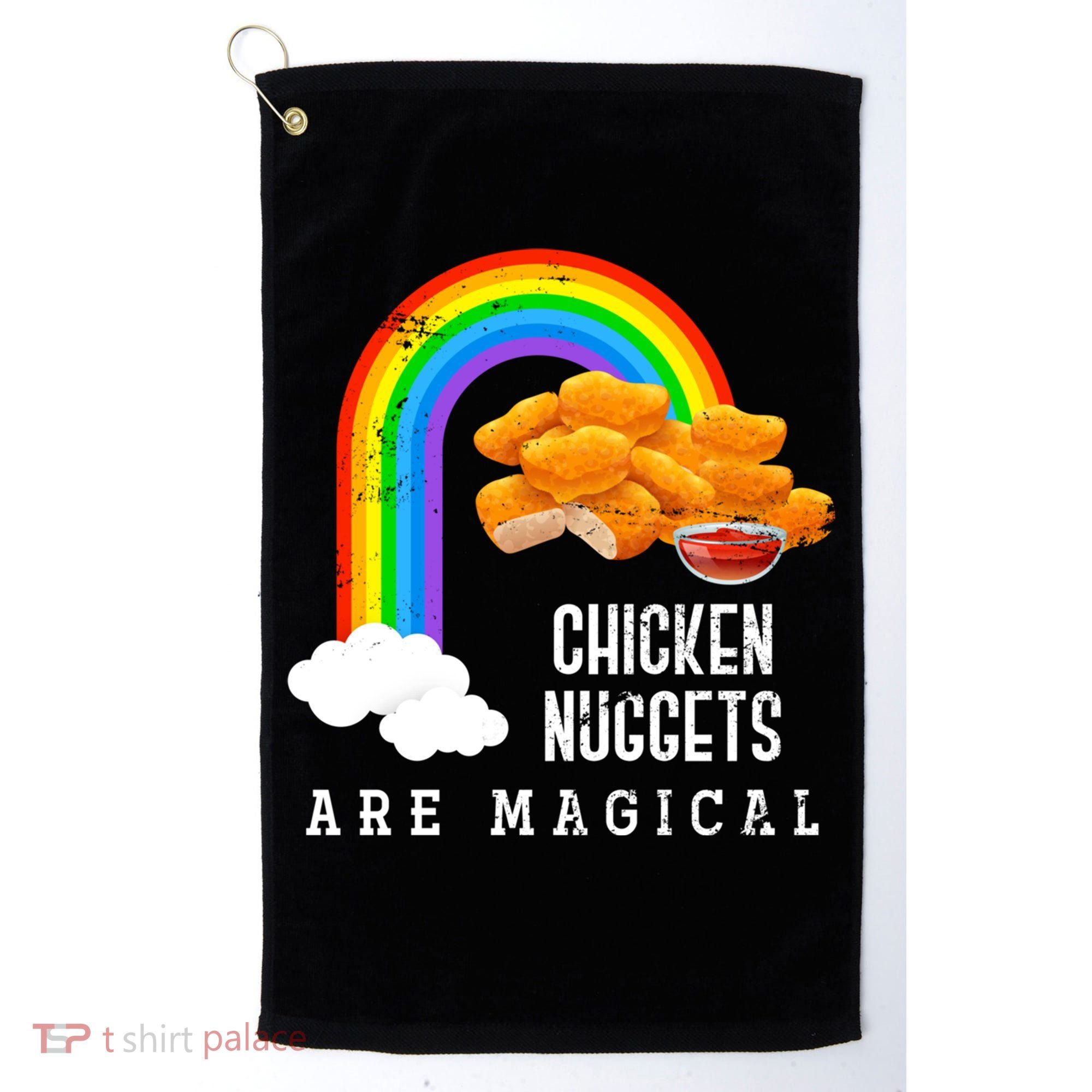 Funny Nuggets Lover Rainbow Gift Fast Food Chicken Nugget Gift Golf Towel