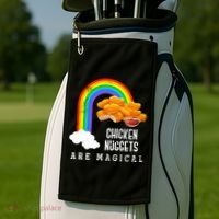 Funny Nuggets Lover Rainbow Gift Fast Food Chicken Nugget Gift Golf Towel thumb 2