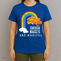 Funny Nuggets Lover Rainbow Gift Fast Food Chicken Nugget Gift T-Shirt thumb 4