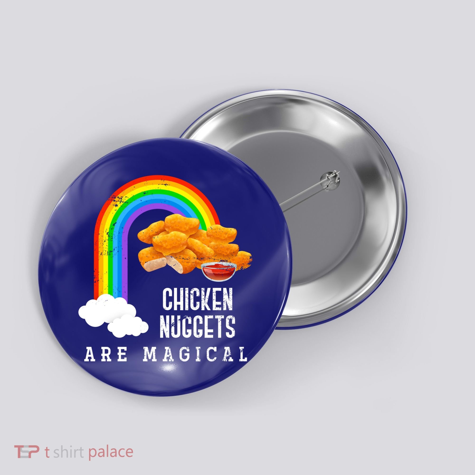 Funny Nuggets Lover Rainbow Gift Fast Food Chicken Nugget Gift Button