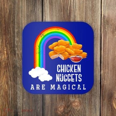 Funny Nuggets Lover Rainbow Gift Fast Food Chicken Nugget Gift Coaster