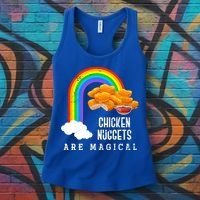 Funny Nuggets Lover Rainbow Gift Fast Food Chicken Nugget Gift Women's Tank Top thumb 3