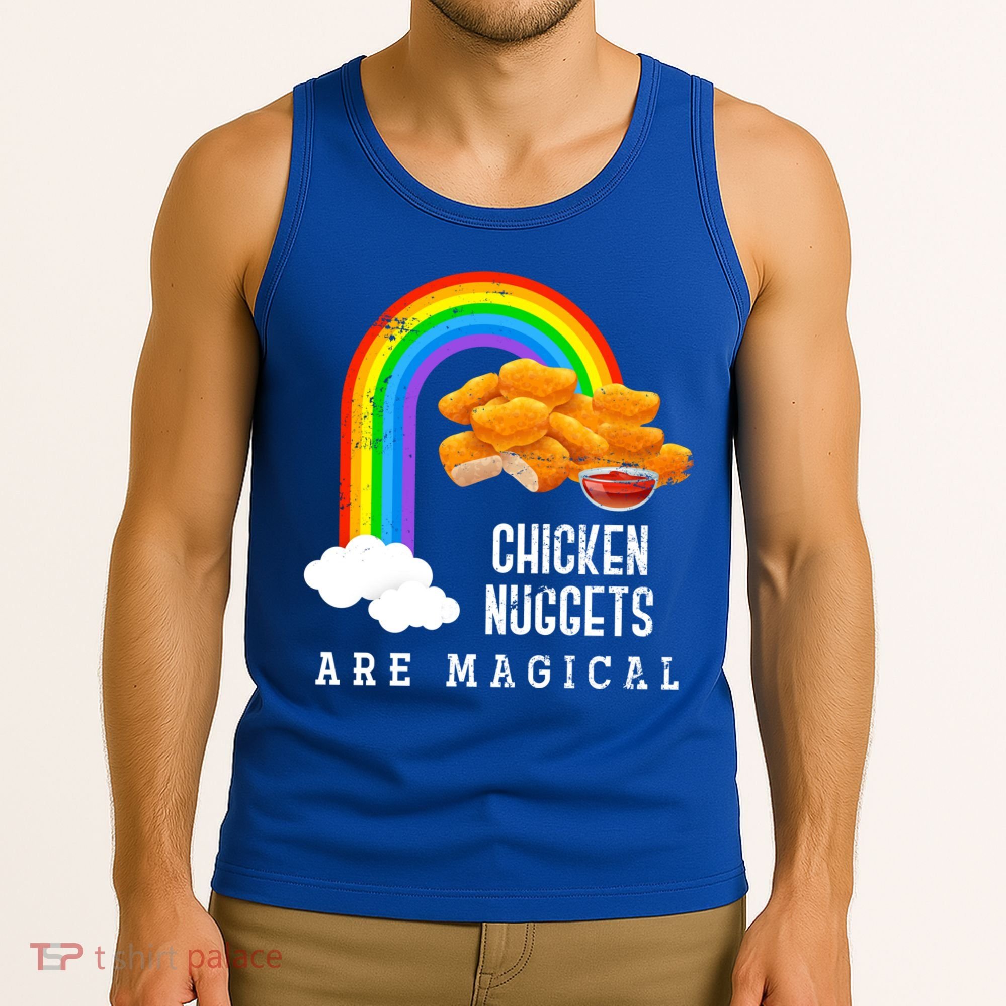 Funny Nuggets Lover Rainbow Gift Fast Food Chicken Nugget Gift Tank Top