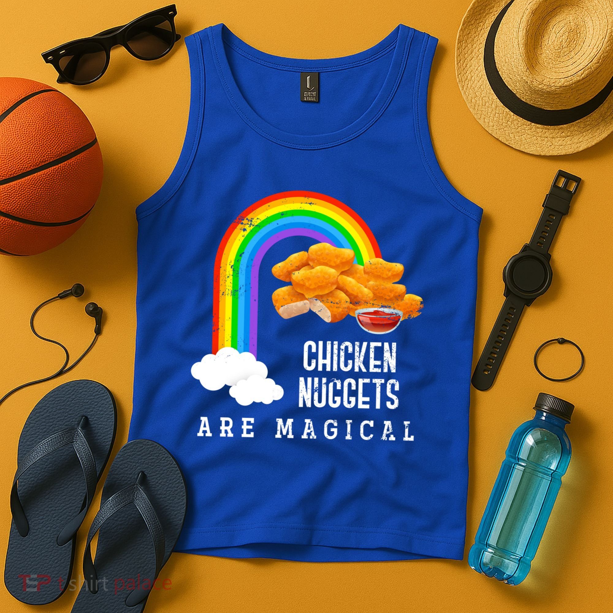 Funny Nuggets Lover Rainbow Gift Fast Food Chicken Nugget Gift Tank Top