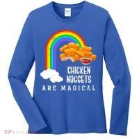 Funny Nuggets Lover Rainbow Gift Fast Food Chicken Nugget Gift Women's Long Sleeve Shirt thumb 0