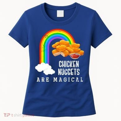 Funny Nuggets Lover Rainbow Gift Fast Food Chicken Nugget Gift Women's T-Shirt