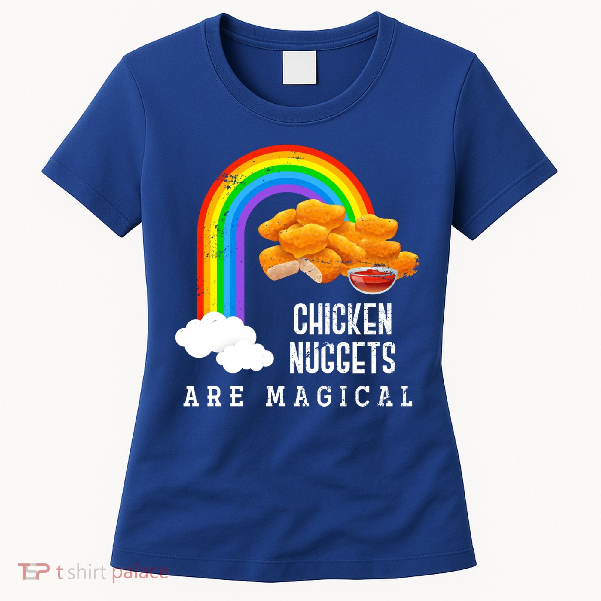 Funny Nuggets Lover Rainbow Gift Fast Food Chicken Nugget Gift Women's T-Shirt
