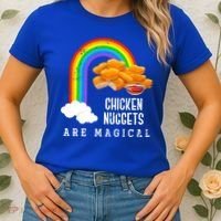 Funny Nuggets Lover Rainbow Gift Fast Food Chicken Nugget Gift Women's T-Shirt thumb 2