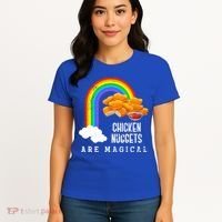 Funny Nuggets Lover Rainbow Gift Fast Food Chicken Nugget Gift Women's T-Shirt thumb 4