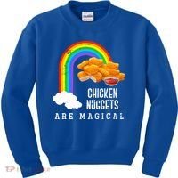 Funny Nuggets Lover Rainbow Gift Fast Food Chicken Nugget Gift Kids Sweatshirt thumb 0