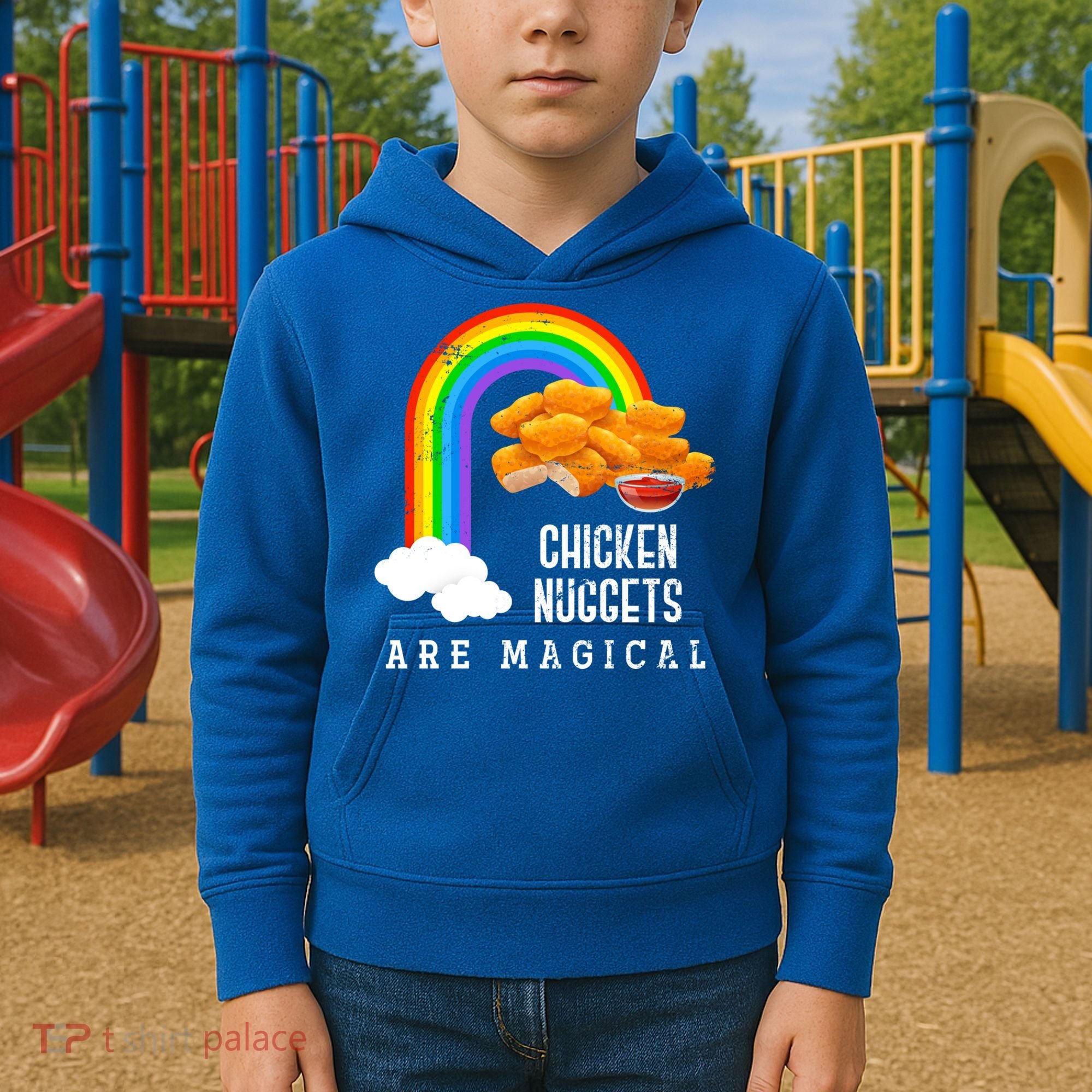 Funny Nuggets Lover Rainbow Gift Fast Food Chicken Nugget Gift Kids Hoodie