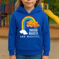 Funny Nuggets Lover Rainbow Gift Fast Food Chicken Nugget Gift Kids Hoodie thumb 3