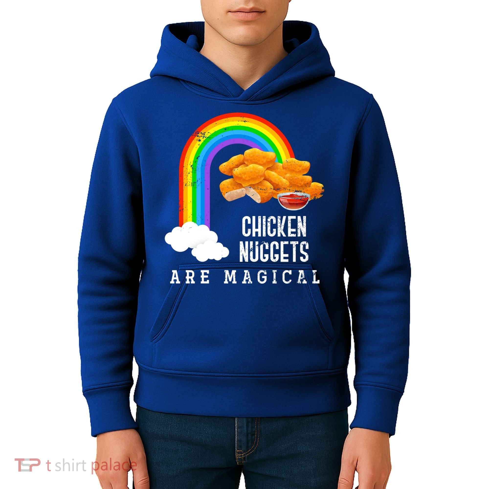 Funny Nuggets Lover Rainbow Gift Fast Food Chicken Nugget Gift Kids Hoodie