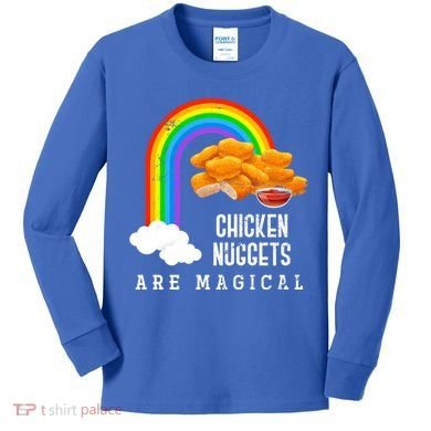 Funny Nuggets Lover Rainbow Gift Fast Food Chicken Nugget Gift Kids Long Sleeve Shirt