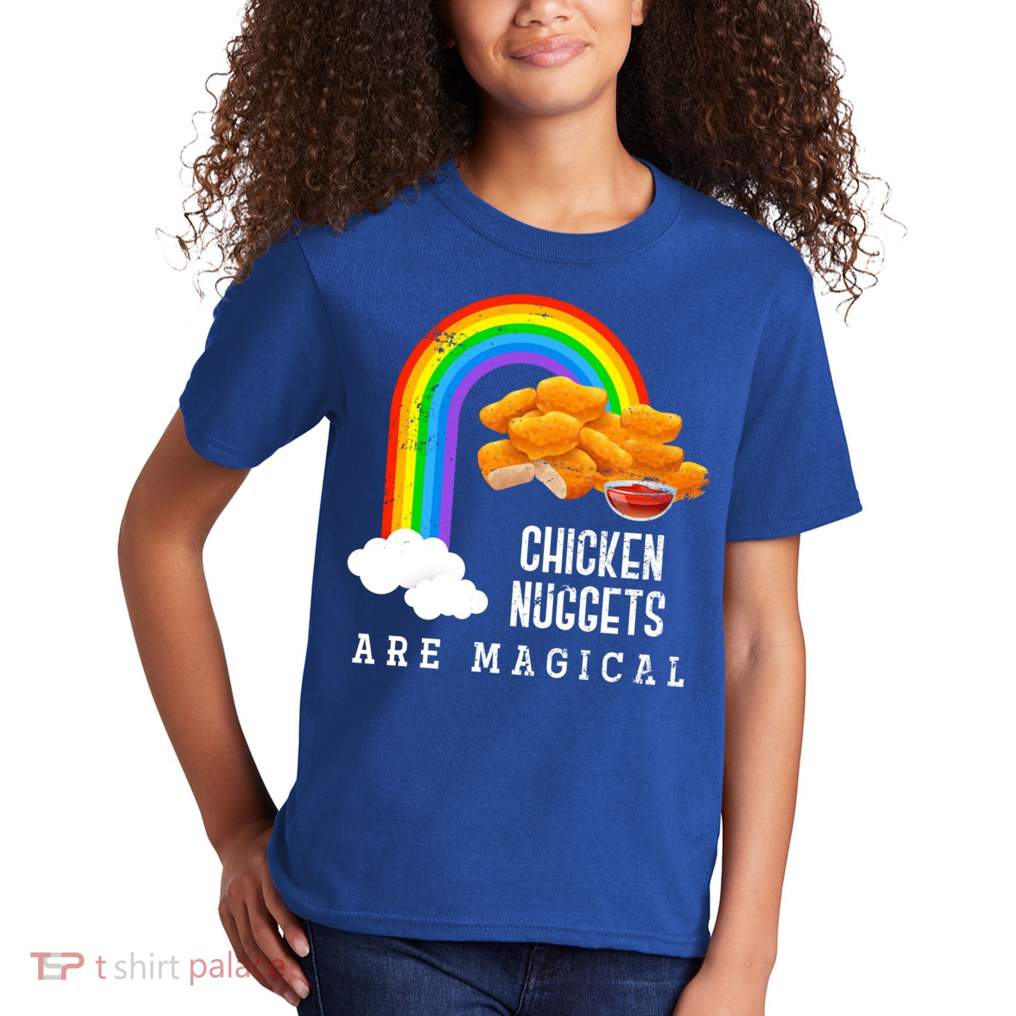 Funny Nuggets Lover Rainbow Gift Fast Food Chicken Nugget Gift Kids T-Shirt