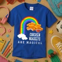 Funny Nuggets Lover Rainbow Gift Fast Food Chicken Nugget Gift Kids T-Shirt thumb 3