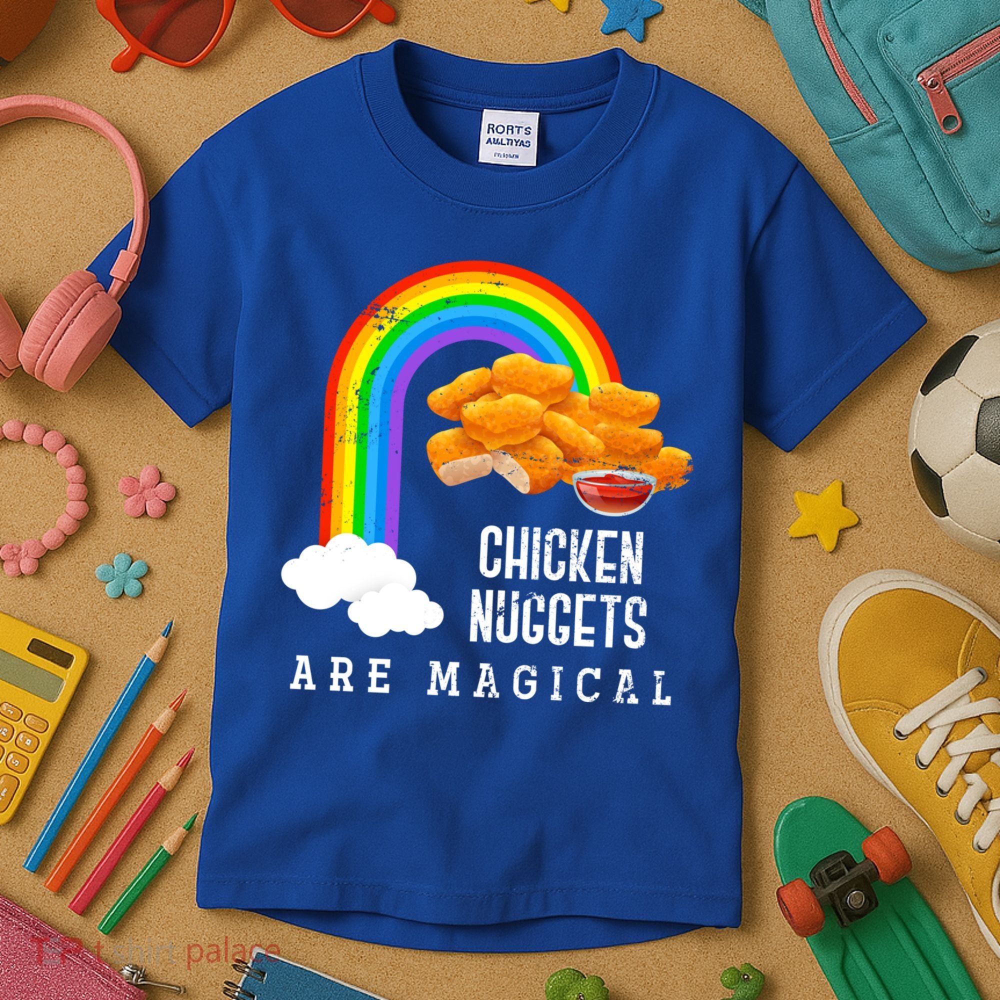 Funny Nuggets Lover Rainbow Gift Fast Food Chicken Nugget Gift Kids T-Shirt