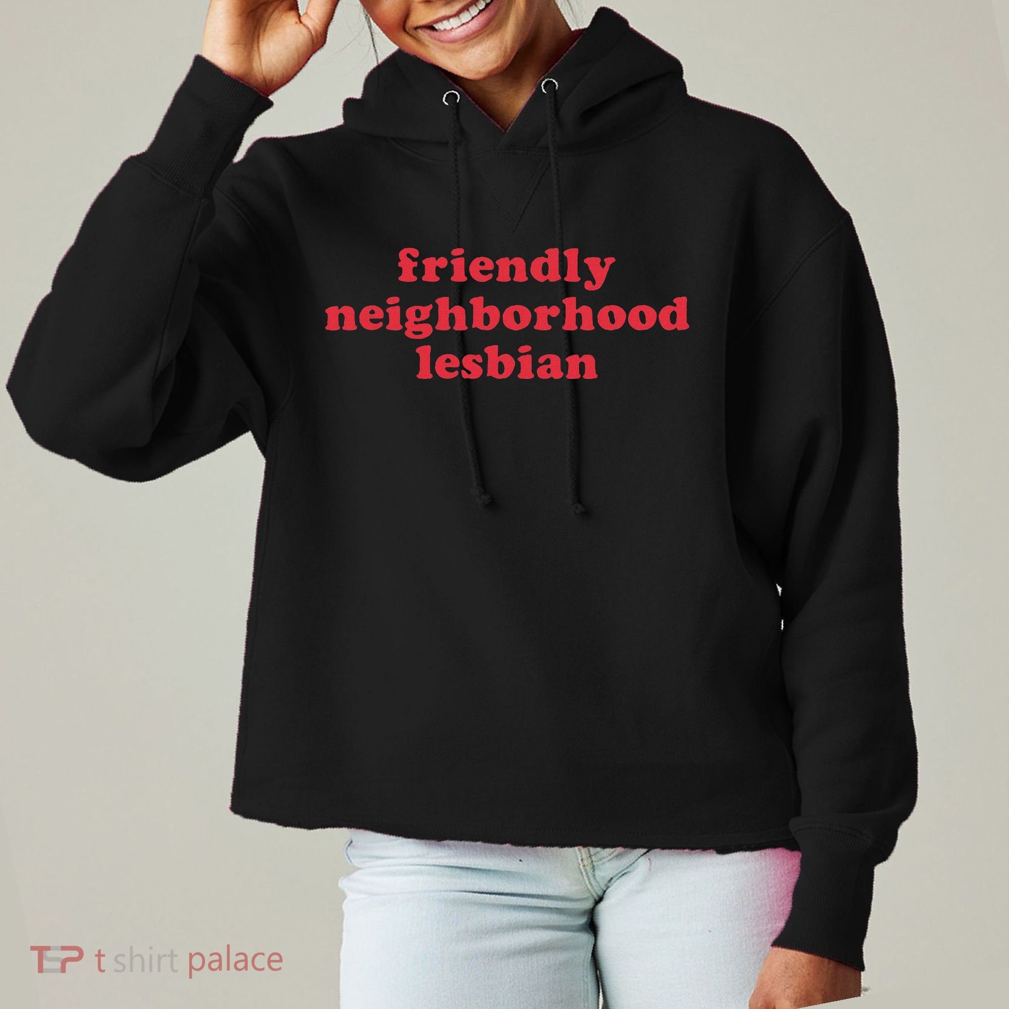 Friendly Neighborhood Lesbian Pride Ladies Heavyweight Boxy Pullover Hoodie