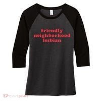 Friendly Neighborhood Lesbian Pride Women's Tri-Blend 3/4-Sleeve Raglan Shirt thumb 0
