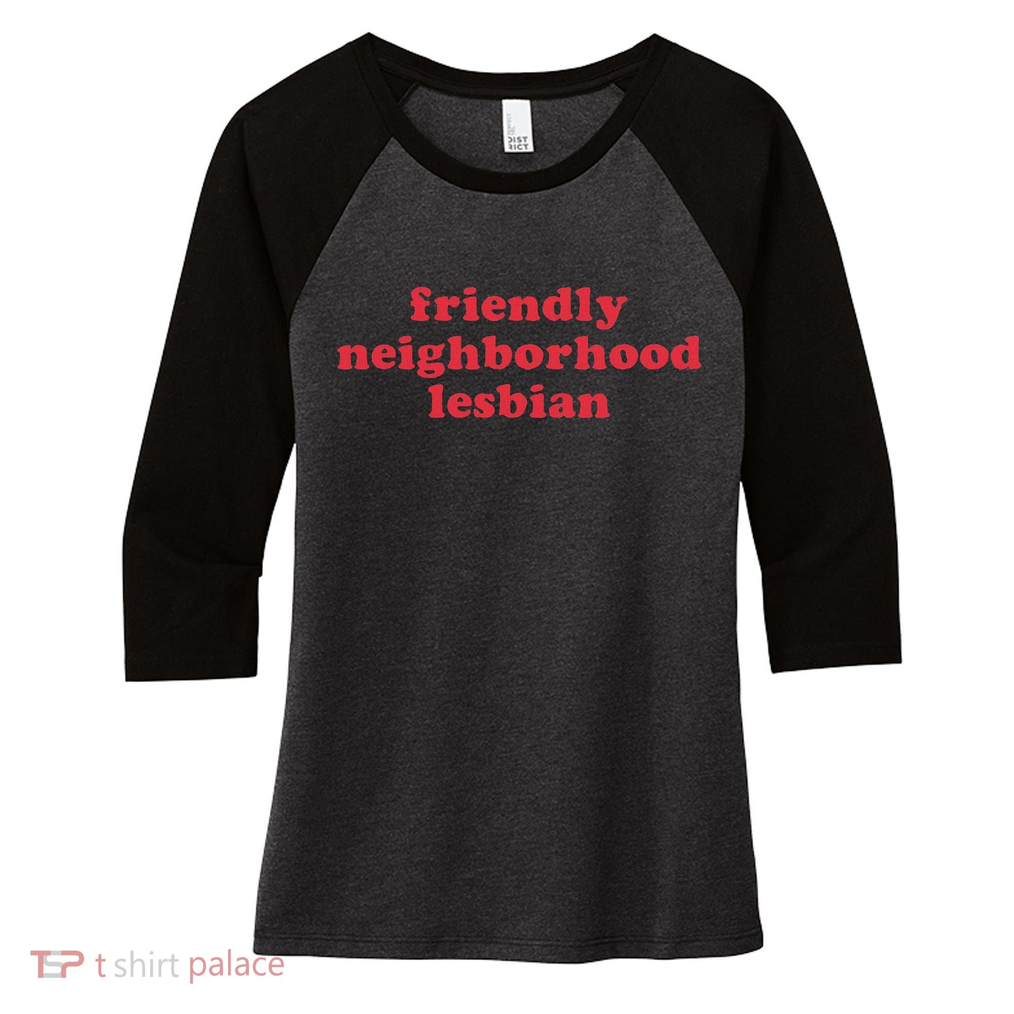 Friendly Neighborhood Lesbian Pride Women's Tri-Blend 3/4-Sleeve Raglan Shirt