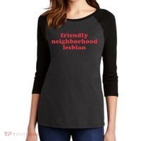 Friendly Neighborhood Lesbian Pride Women's Tri-Blend 3/4-Sleeve Raglan Shirt thumb 2