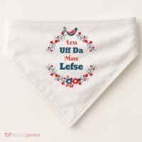 Funny Norwegian Less Uffda More Lefse Midwest USA-Made Doggie Bandana thumb 0