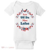 Funny Norwegian Less Uffda More Lefse Midwest Baby Bodysuit thumb 0