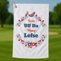 Funny Norwegian Less Uffda More Lefse Midwest Golf Towel thumb 1