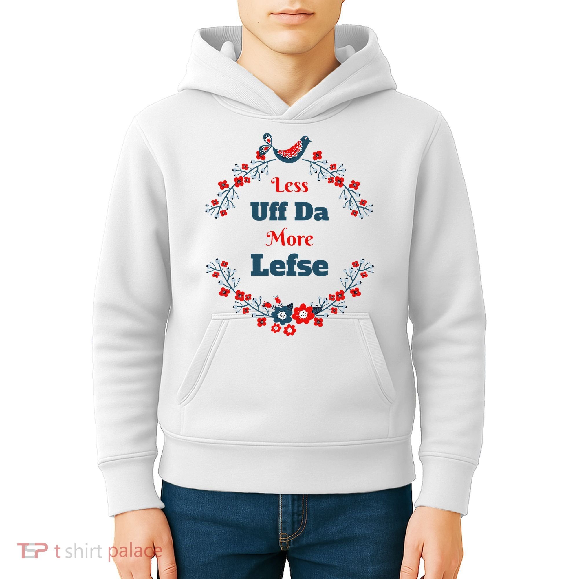 Funny Norwegian Less Uffda More Lefse Midwest Kids Hoodie