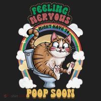 Feeling Nervous Might Have To Po Op Soon Meme Cat Saying Women's Sweatshirt thumb 2